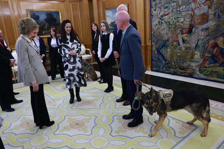 La Reina Sofía, todo cariño con dos perros adoptados: el paseo por palacio de Poppet y Zeus.