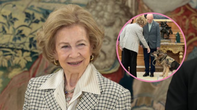 El gesto de cariño de Doña Sofía con un perro de la Asociación Héroes de 4 Patas.